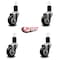 Service Caster 3.5'' Black Poly Wheel Swivel 1-3/4'' Expanding Stem Caster Set, 4PK SCC-EX20S3514-PPUB-BLK-134-4 - alternate 3